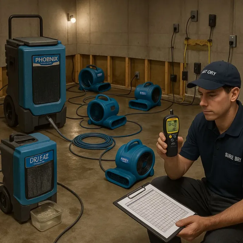 Structural Drying and Dehumidification process in Topsham, ME